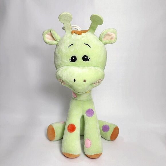 PLUSH TOY 15" Cartoon Smiling Candy Candy Green Color Spots Giraffe - Picture 1 of 12